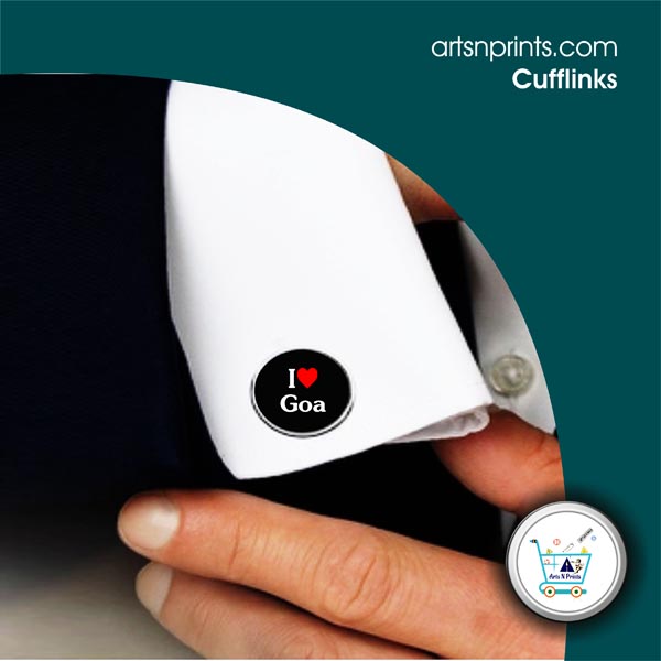 I LOVE Goa Custom shirt cufflinks by GoaArtsNprints
