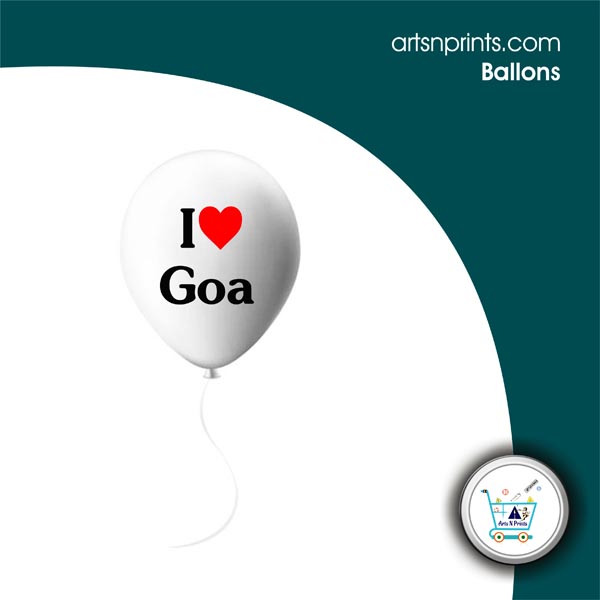 I LOVE Goa custom printed Ballons by GoaArtsnptints