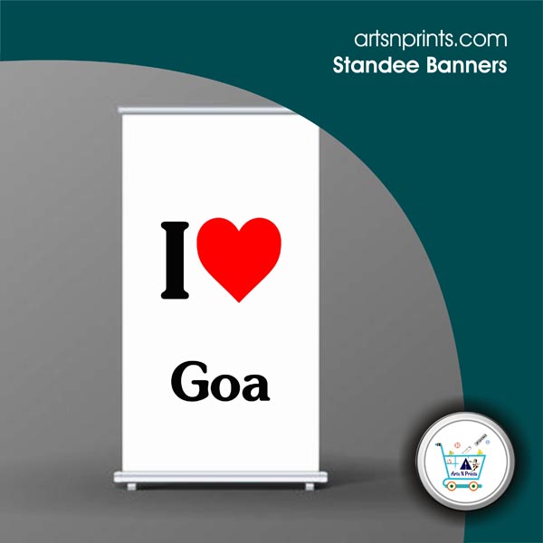 I LOVE Goa custom printed standee roll up banners by GoaArtsNprints