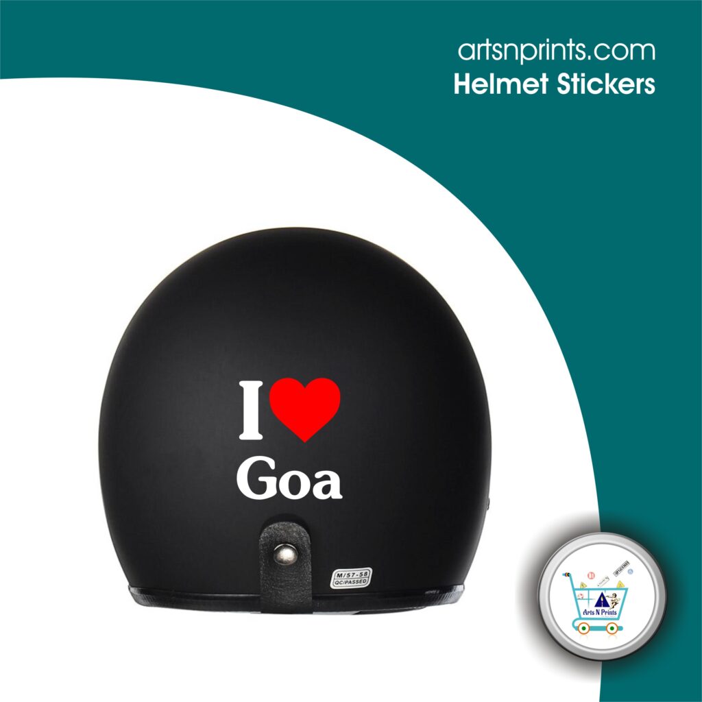 I LOVE Goa custom vinyl sticker for helmets by GoaArtsnprints