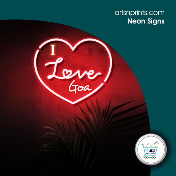 I LOVE Goa neon sign maker by GoaArtsNprints