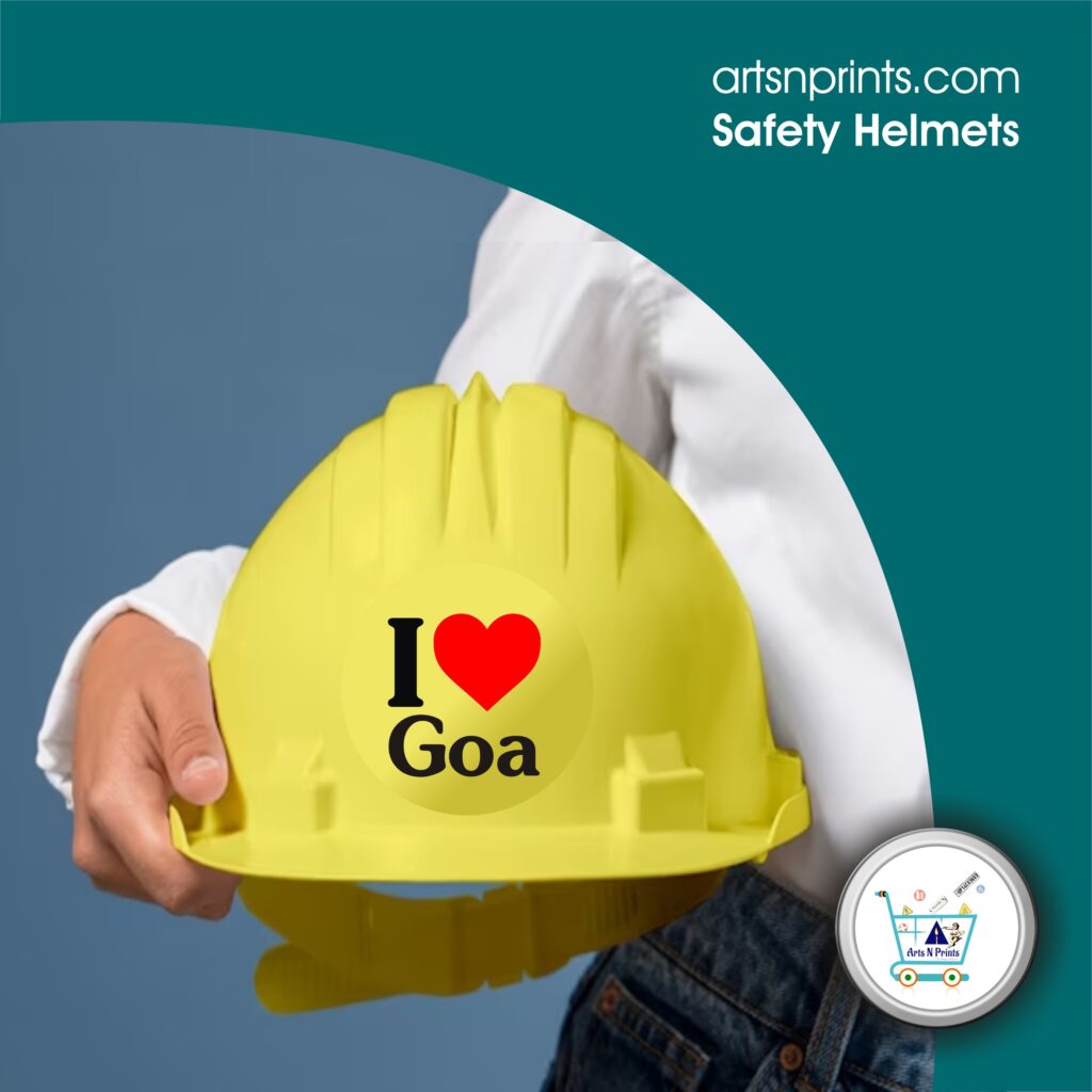 I LOVE Goa safety helmet custom printed by GoaArtsnprints