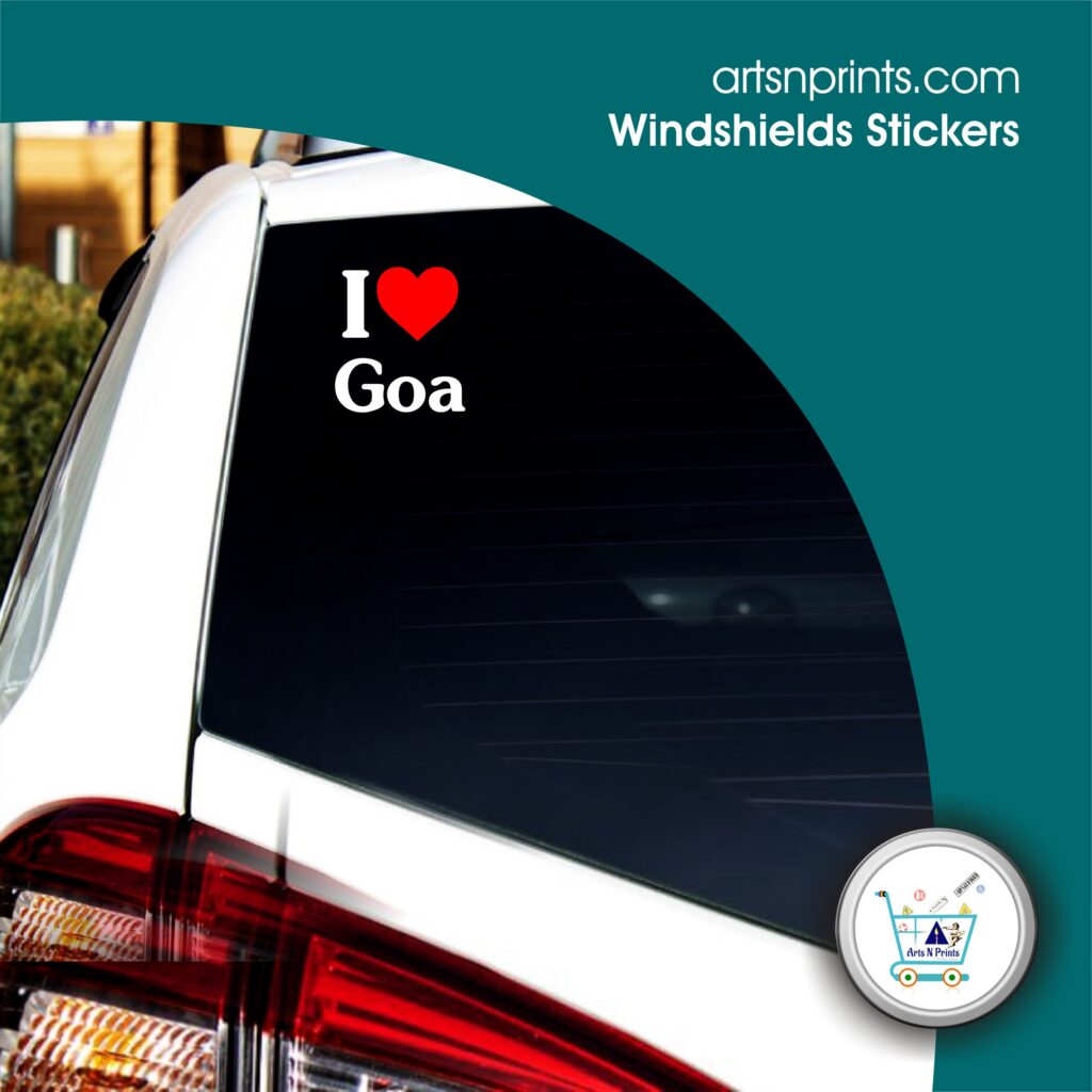 I LOVE Goa windshields sticker for car by Goaartsnprints