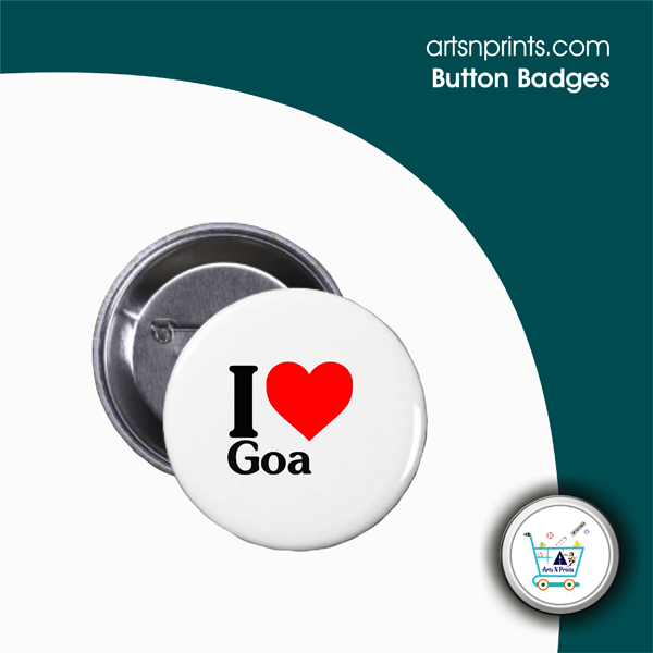 I love Goa Button pocket badges made on demand or order by indiaartsnprints
